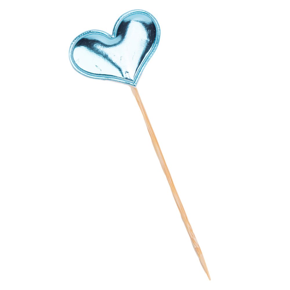Decorațiune tort inimă - Bleu (set 50 buc) 3x7cm - CraftUp