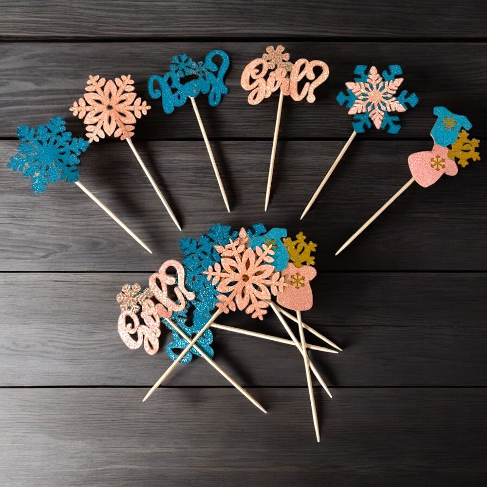 Decorațiune tort mix Fată sau Băiat (set 12 buc) - CraftUp