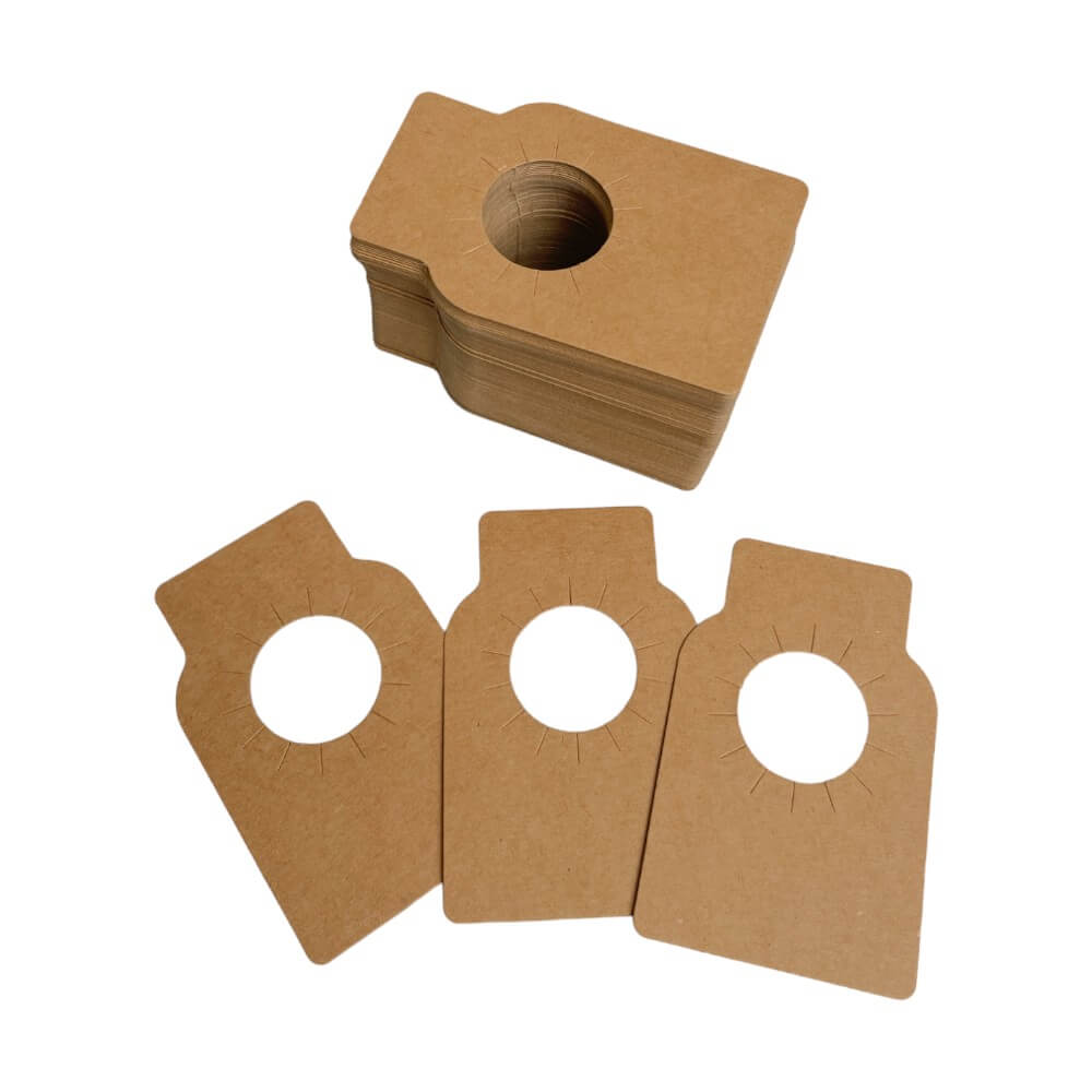 Etichete dreptunghiulare pentru sticle - kraft (set 100 buc) - CraftUp