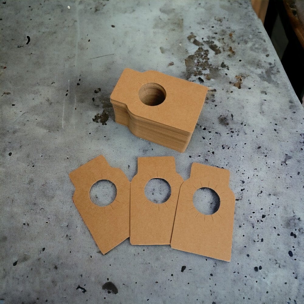 Etichete dreptunghiulare pentru sticle - kraft (set 100 buc) - CraftUp