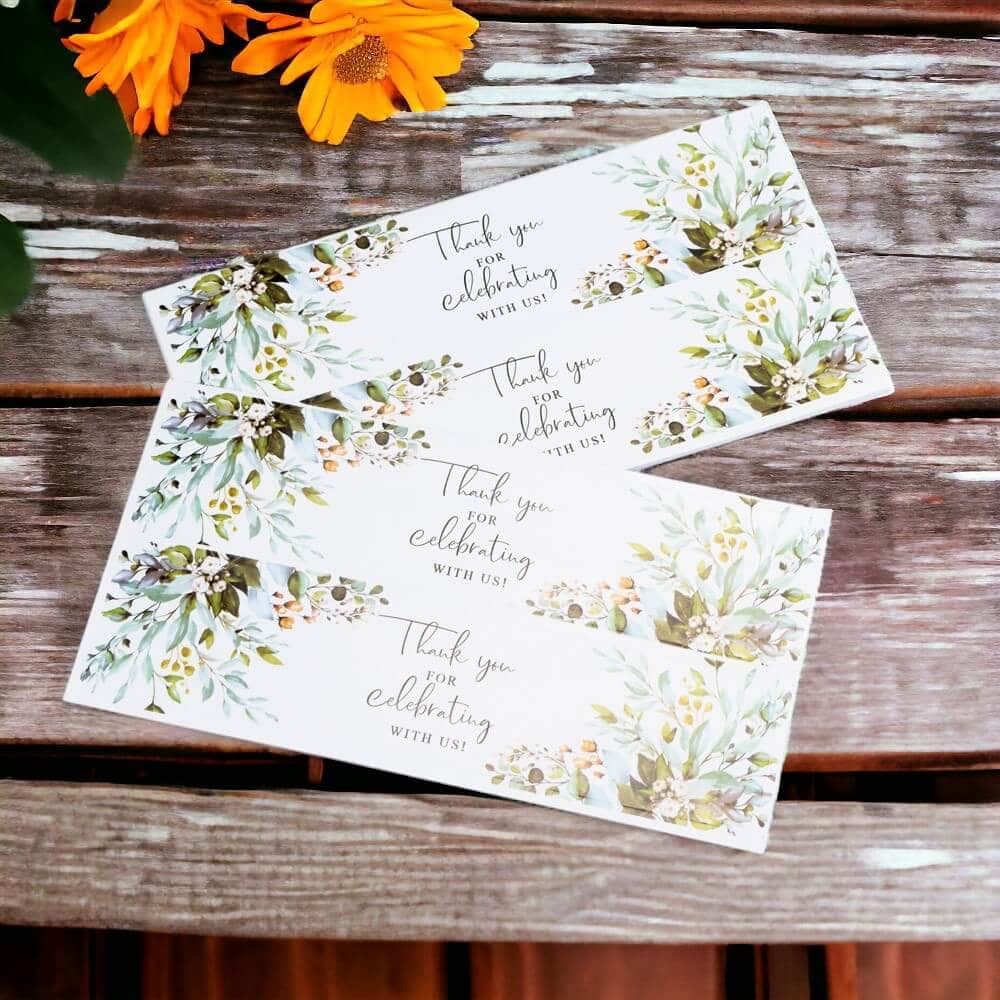 Etichete lungi pentru sticle - model floral (10 foi x 2 buc) - CraftUp