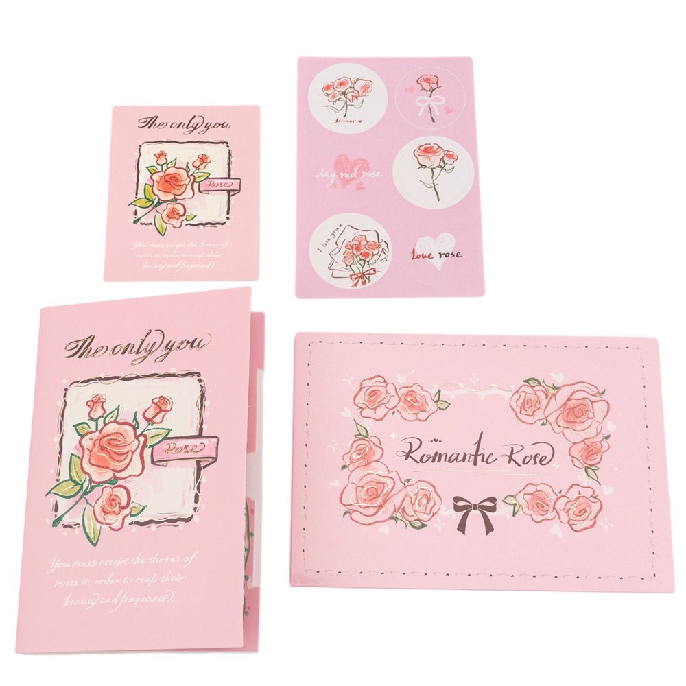 Felicitare 3D stil handmade model floral - roz - 15x10cm - CraftUp