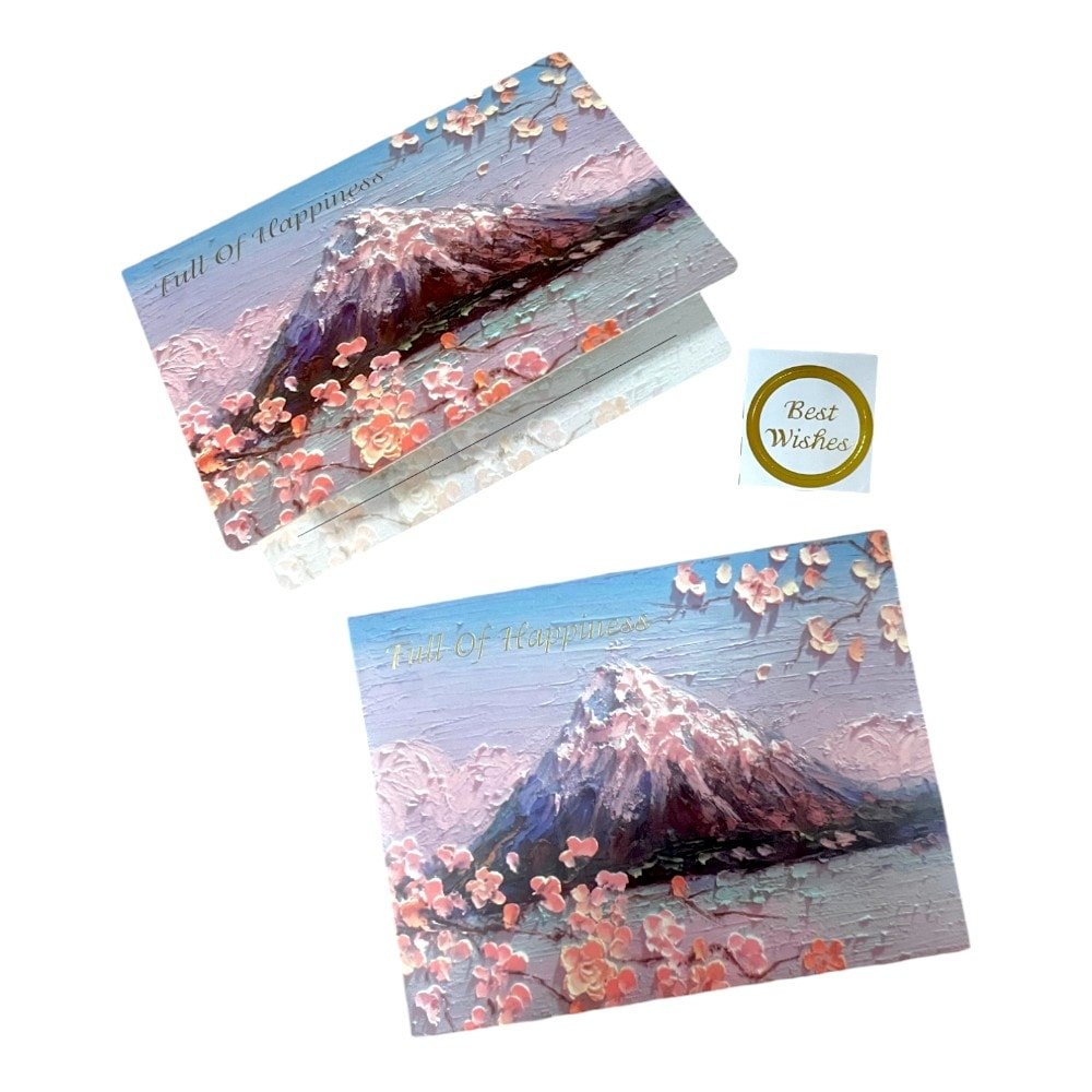 Felicitare stil pictură cu plic și sticker Best Wishes - model 3 - CraftUp