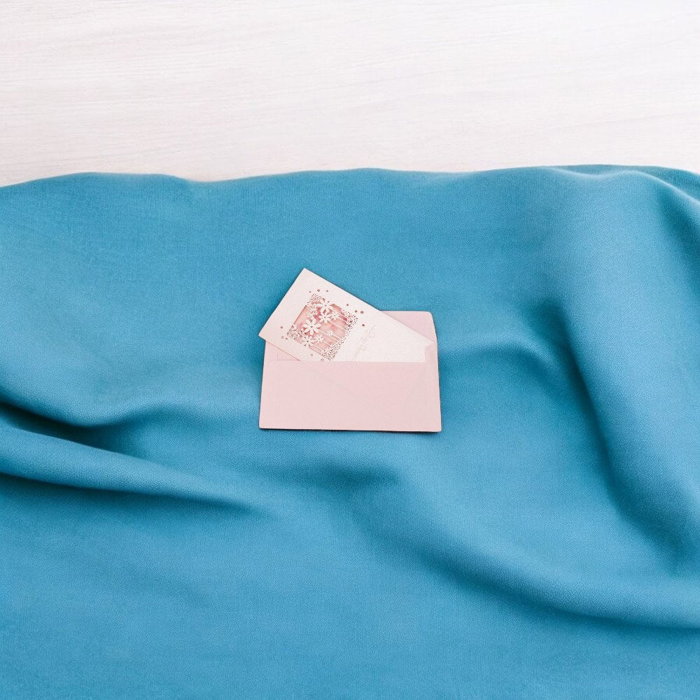 Felicitări cu fereastră model floral și plic - roz (set 10 buc) - CraftUp