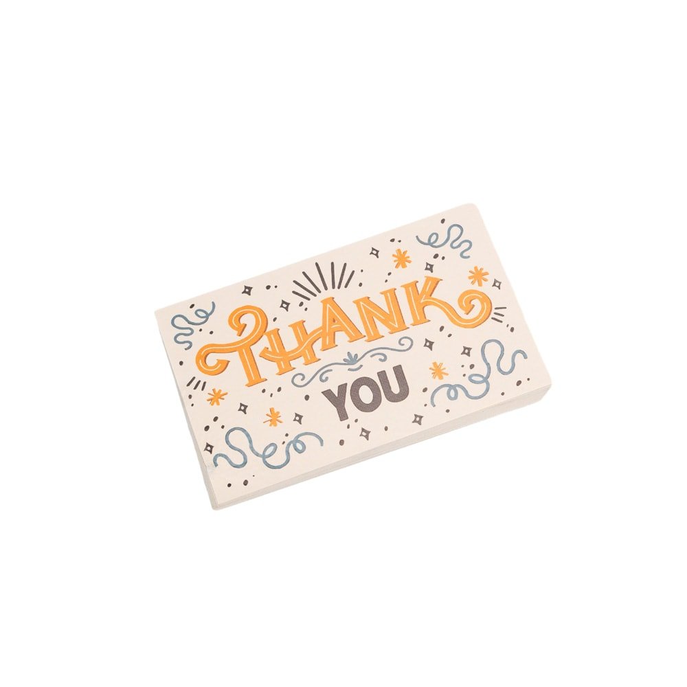 Felicitări cu mesaj Thank you - portocaliu (set 30 buc) - CraftUp