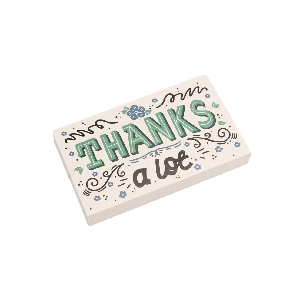 Felicitări cu mesaj Thank you - verde (set 30 buc) - CraftUp