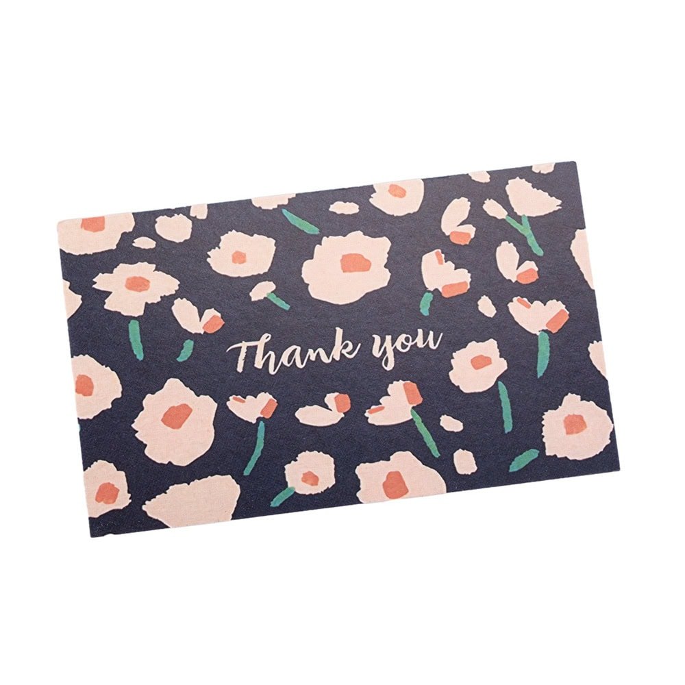 Felicitări hârtie cu design floral și text Thank you - model 2 (set 50 buc) - CraftUp