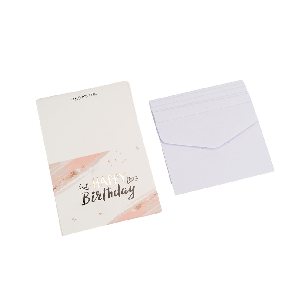 Felicitări hârtie cu mesaj Happy Birthday - model pictură (set 6 buc) - CraftUp