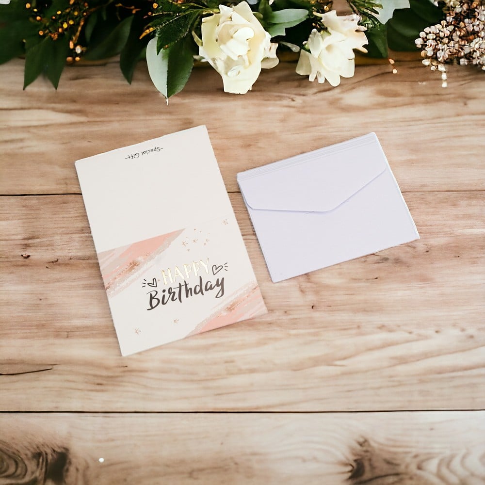 Felicitări hârtie cu mesaj Happy Birthday - model pictură (set 6 buc) - CraftUp