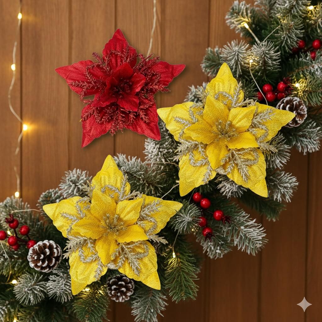 Floare decorativă Crăciun pentru brad - CraftUp