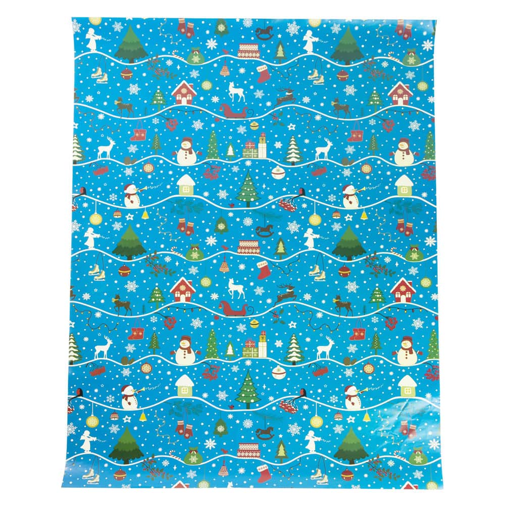 Foi de ambalat de Crăciun - model 1 albastru (set 50 buc) - CraftUp