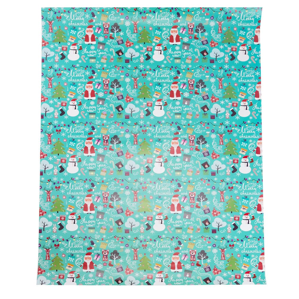 Foi de ambalat de Crăciun - model 2 turcoaz (set 50 buc) - CraftUp