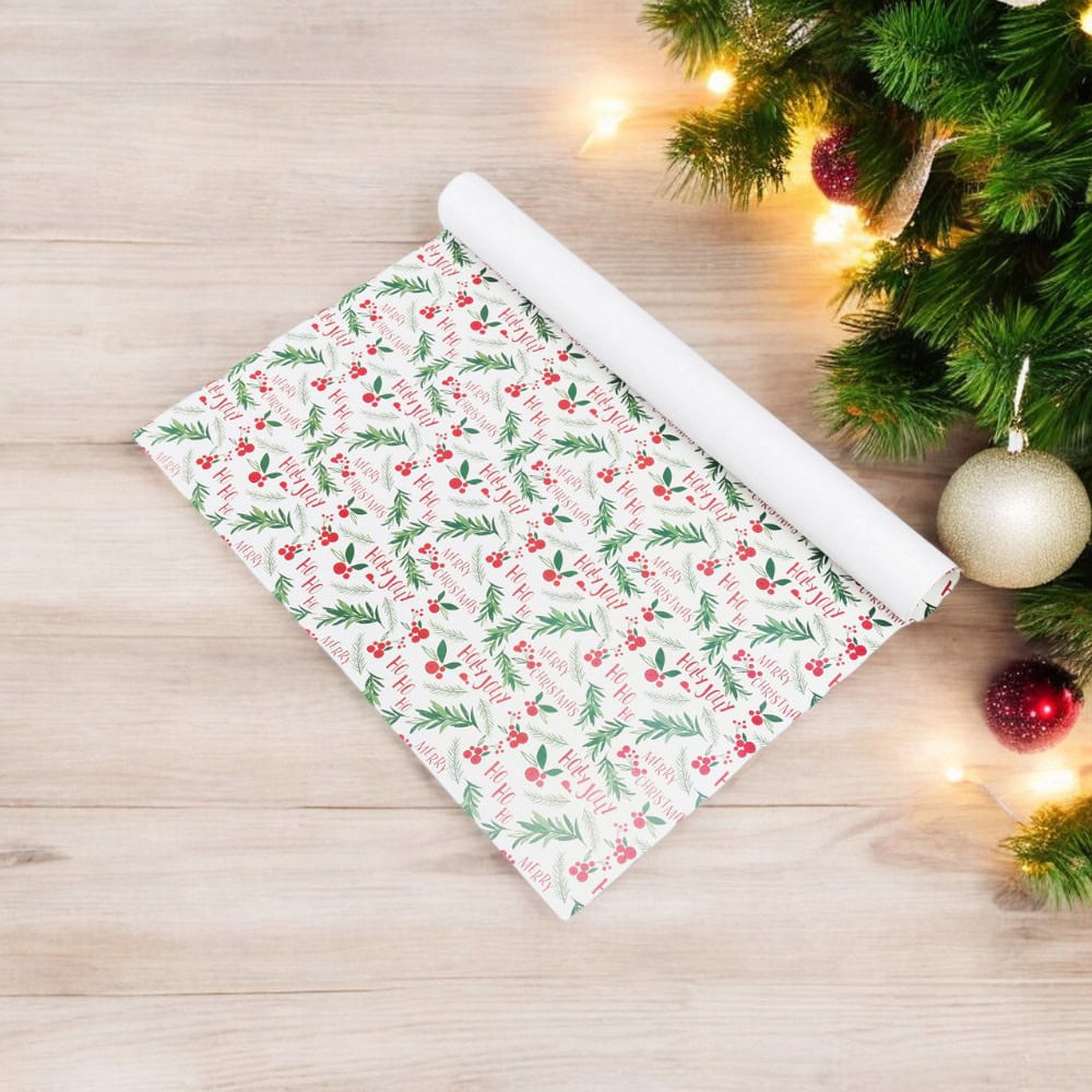 Foi de ambalat de Crăciun - model 4 alb (set 50 buc) - CraftUp