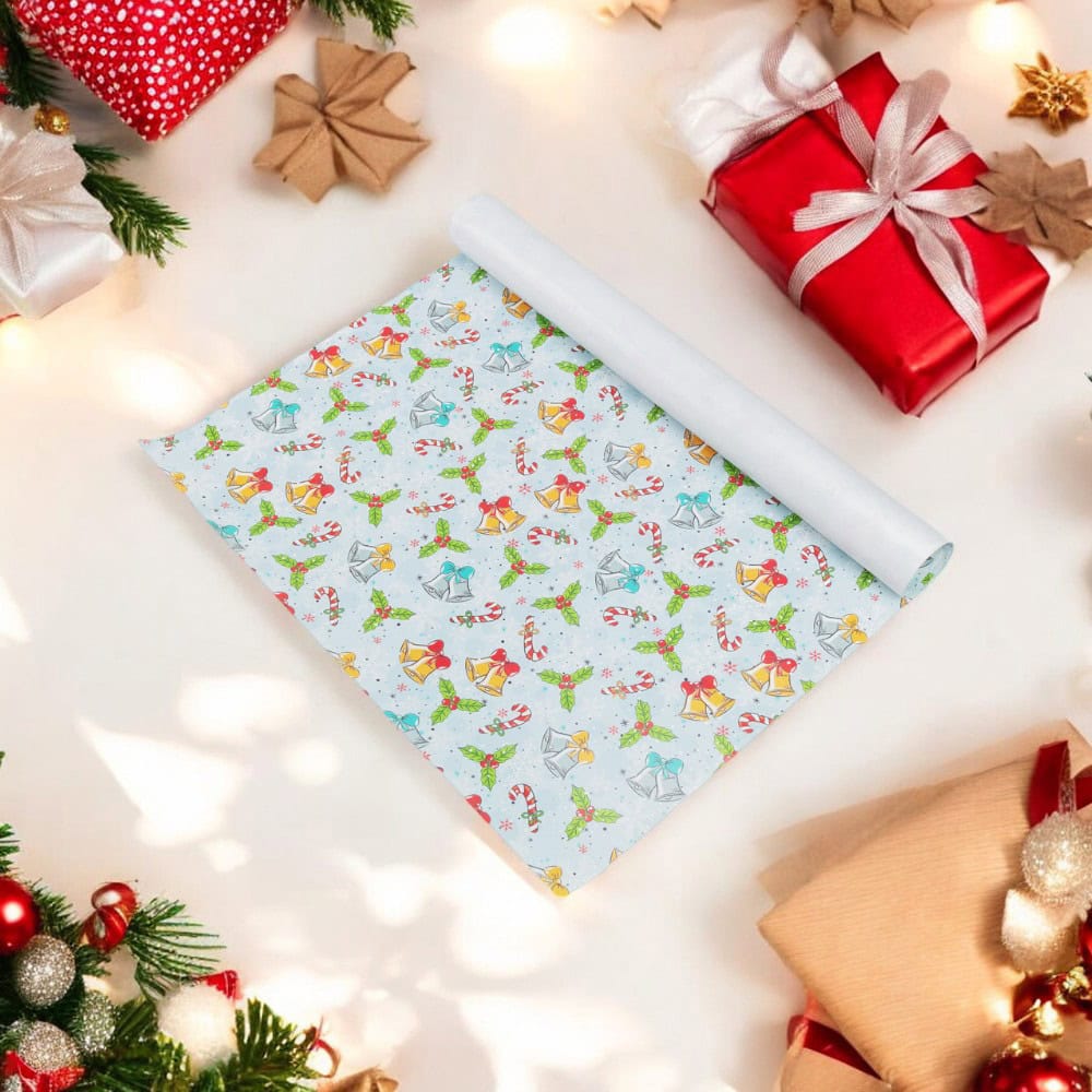 Foi de ambalat de Crăciun - model 5 bleu (set 50 buc) - CraftUp
