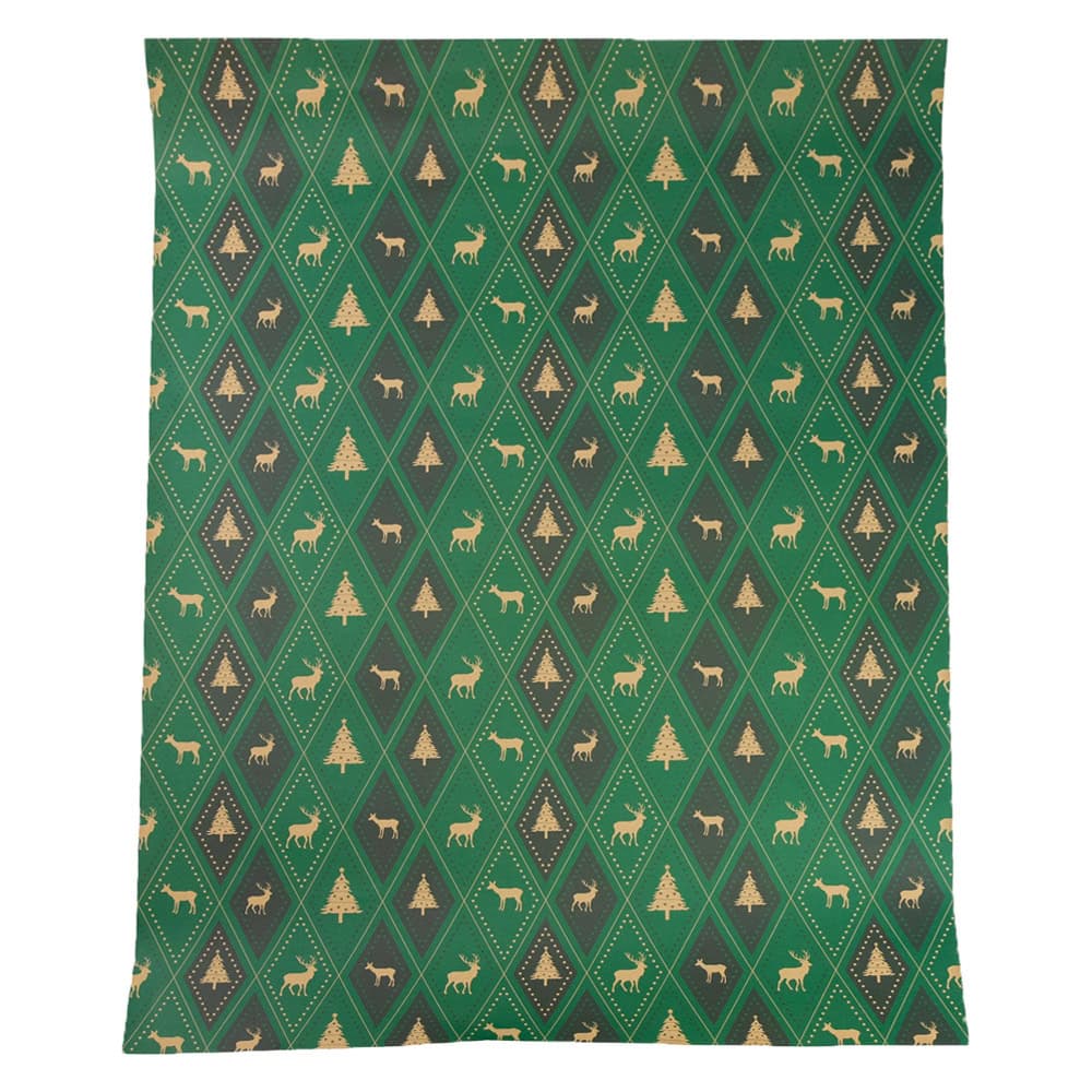 Foi de ambalat de Crăciun - model 6 verde (set 50 buc) - CraftUp