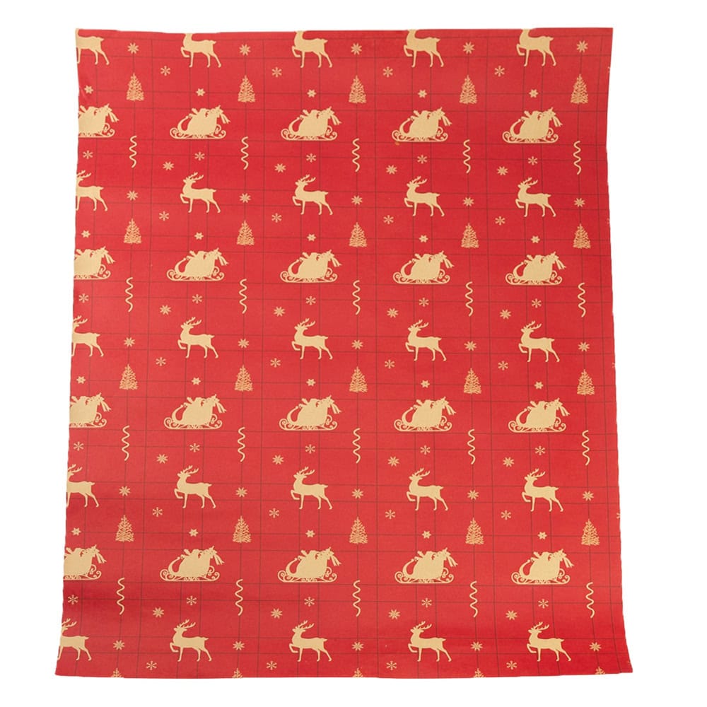 Foi de ambalat de Crăciun - model 8 roșu (set 50 buc) - CraftUp