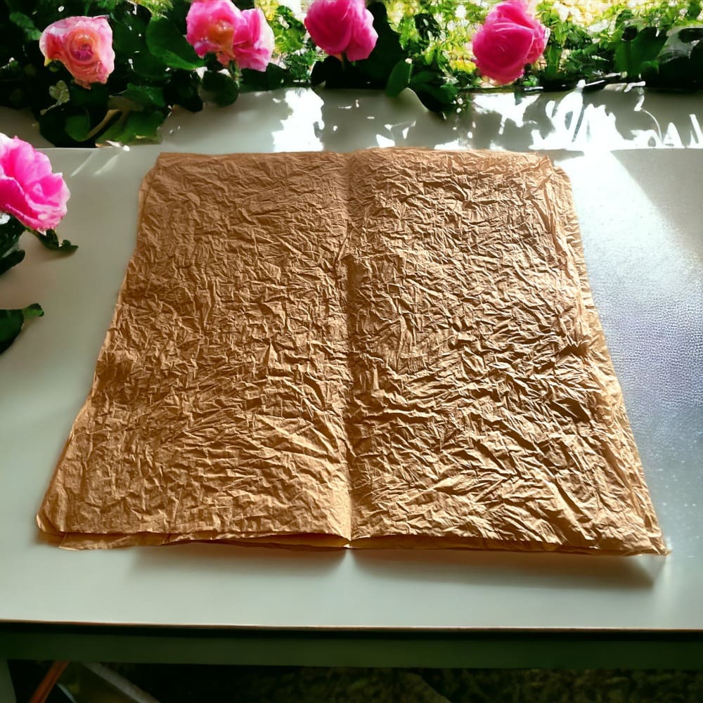 Foi de ambalat decorative creponate - maro deschis (set 5 foi) 53x53cm - CraftUp