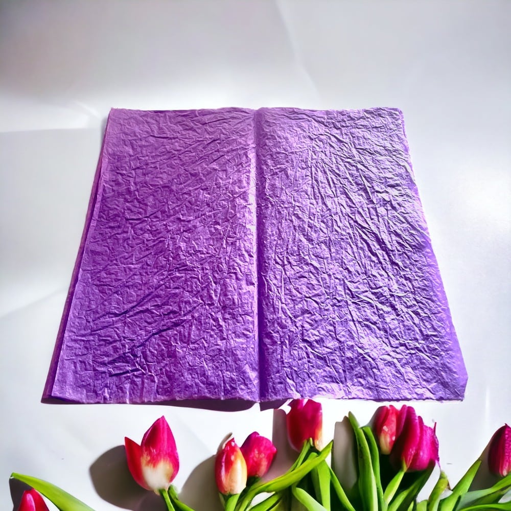 Foi de ambalat decorative creponate - mov (set 5 foi) 53x53cm - CraftUp