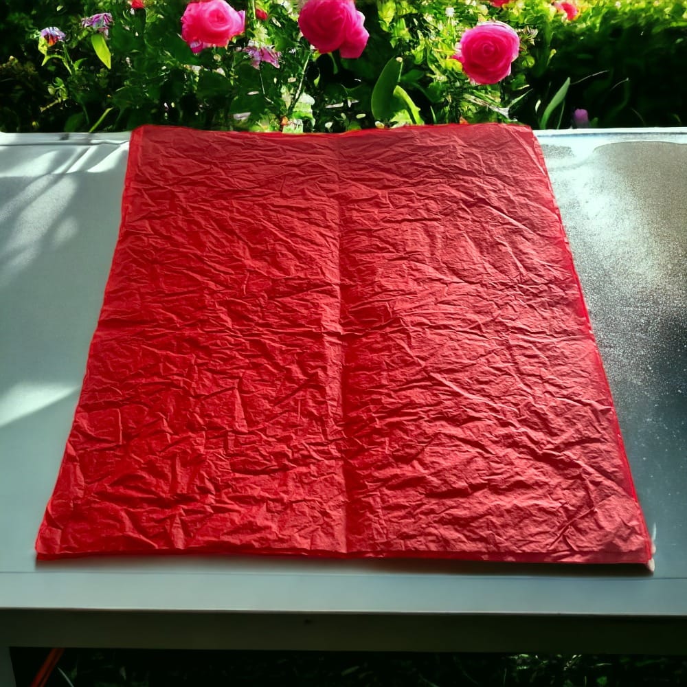 Foi de ambalat decorative creponate - roșu (set 5 foi) 53x53cm - CraftUp