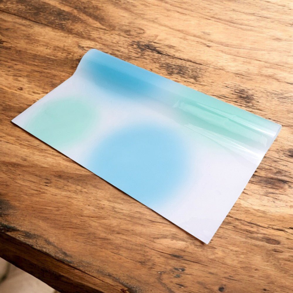 Foi de ambalat decorative din plastic - turcoaz (set 20 buc) 58x58cm - CraftUp