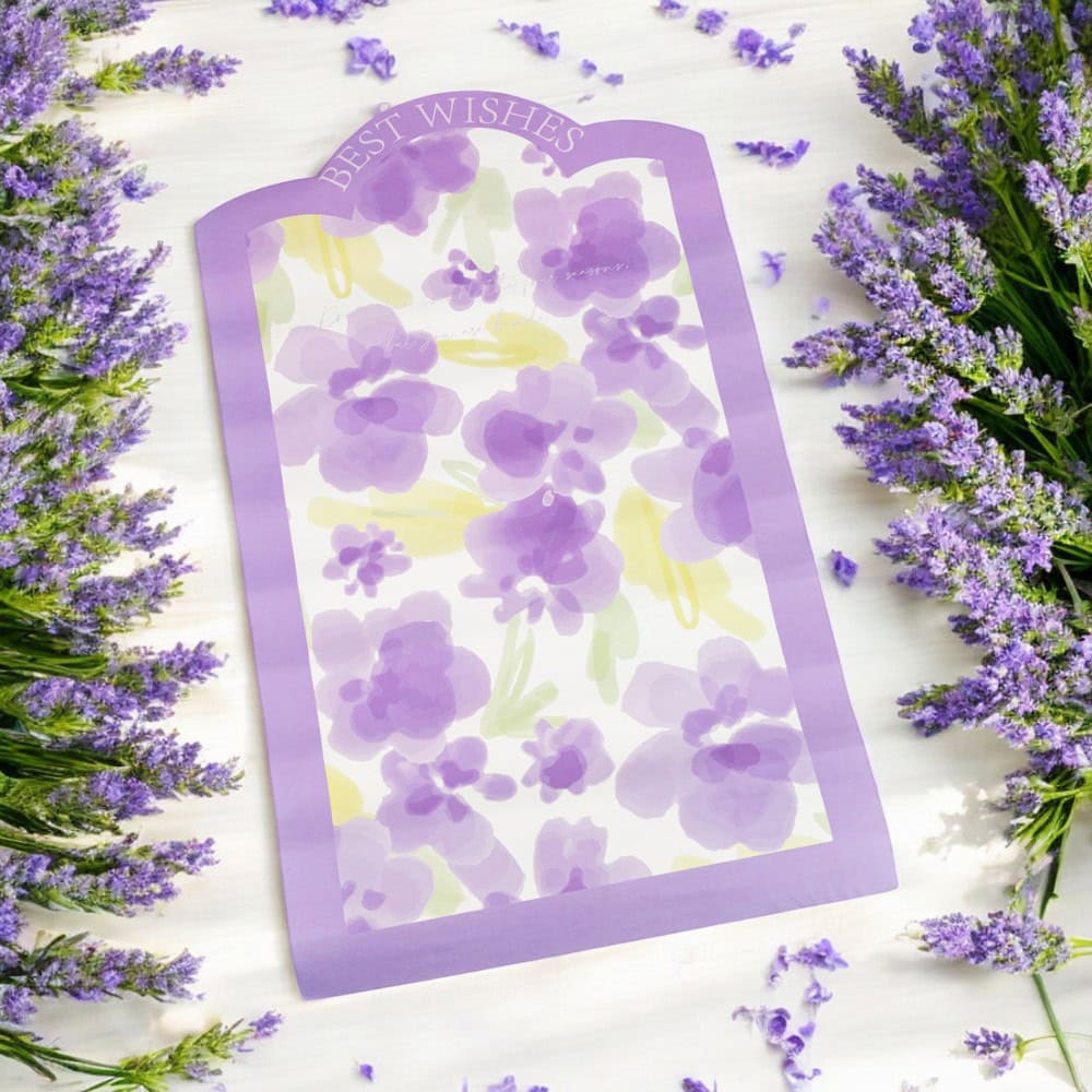 Foi de ambalat decorative model floral Best Wishes - mov (set 10 buc) - CraftUp