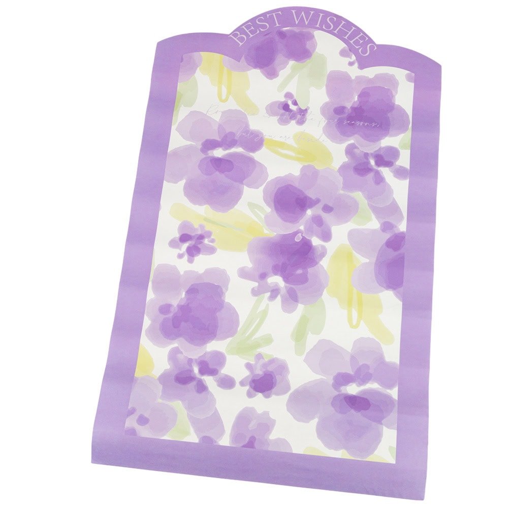 Foi de ambalat decorative model floral Best Wishes - mov (set 10 buc) - CraftUp