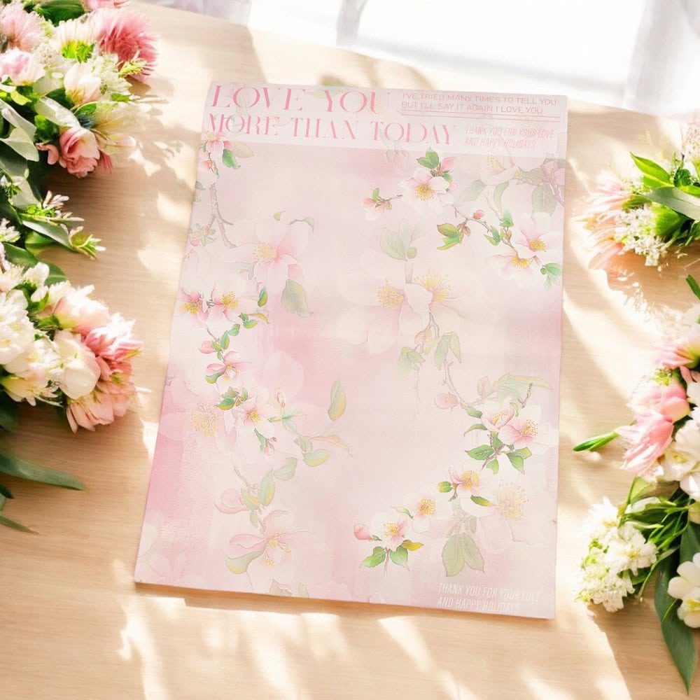 Foi de ambalat decorative model floral vintage - roz (set 10 buc) - CraftUp