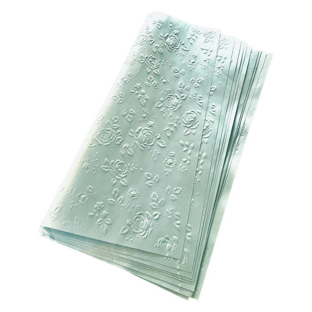 Foi de ambalat decorative print floral - bleu (set 10 foi) 58x58cm - CraftUp