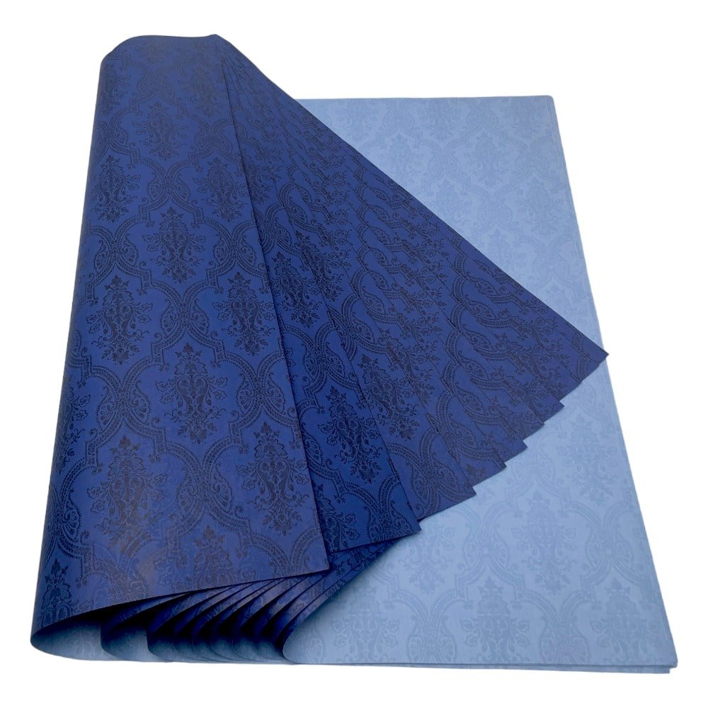 Foi de ambalat decorative print regal - albastru (set 10 foi) 52x60cm - CraftUp