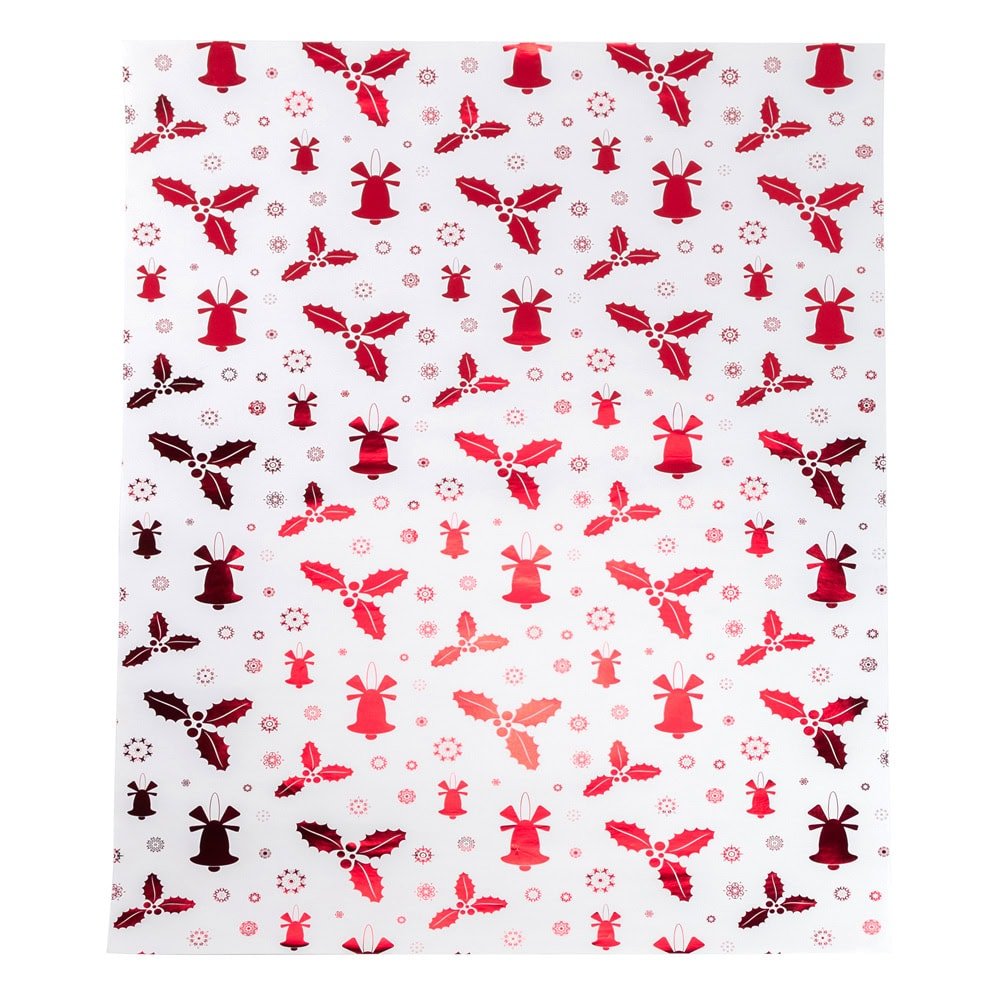 Foi de ambalat lucioase premium de Crăciun - model 13 roșu (set 50 buc) - CraftUp