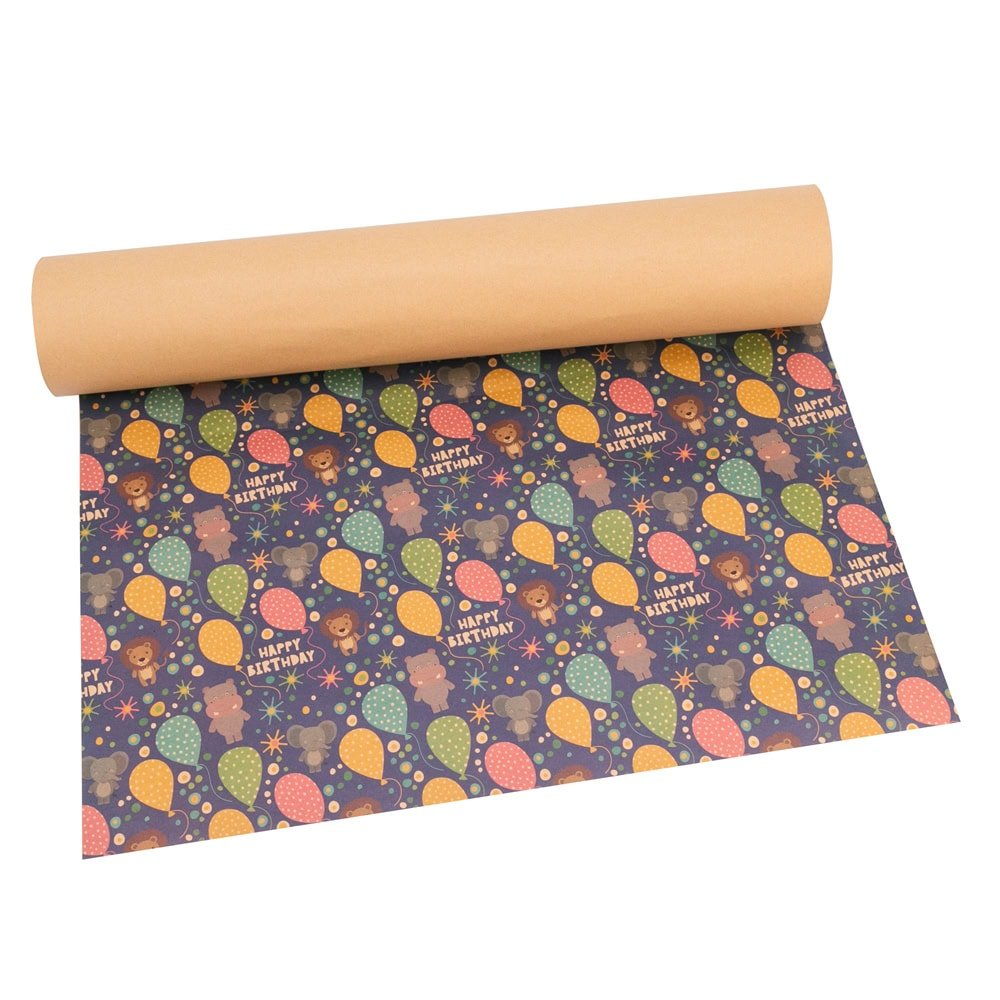 Foi hârtie de ambalat kraft - model 2 baloane (set 50 buc) - CraftUp