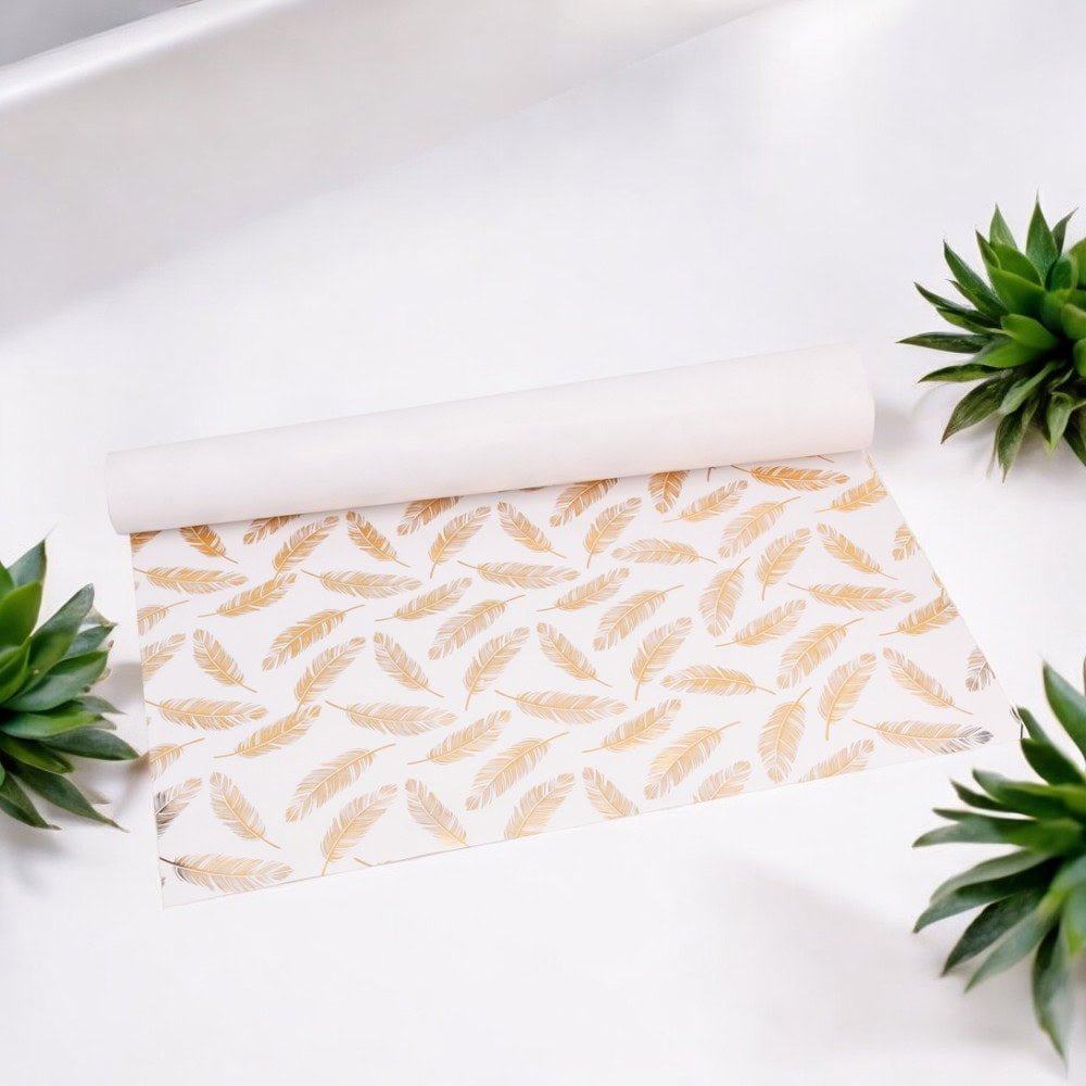 Foi hârtie premium de ambalat lucioase - model 3 frunze (set 50 buc) - CraftUp