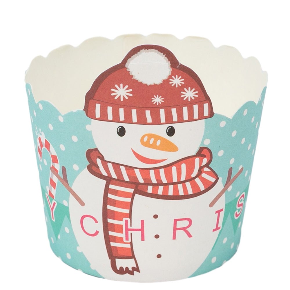 Formă brioșe Crăciun cu Om de Zăpadă (set 50 buc) - CraftUp