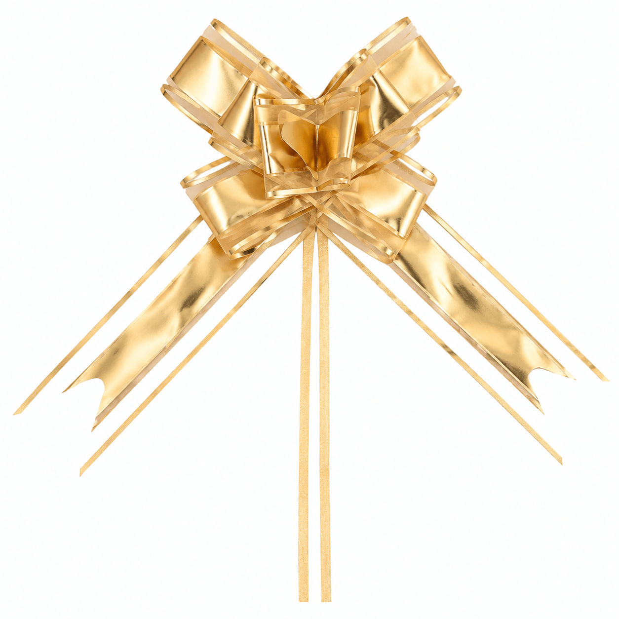 Funde pull bow din satin și organza - auriu (set 10 buc) - CraftUp