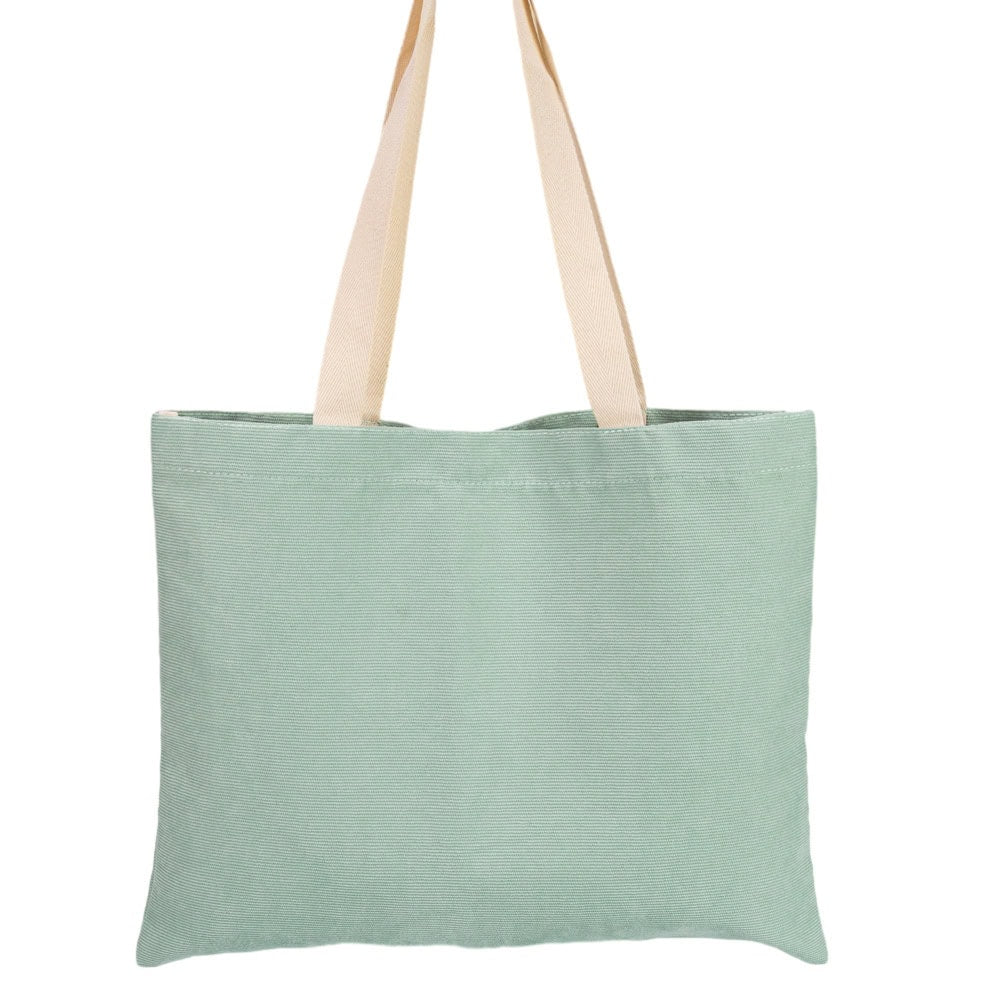 Geantă raiată cu mâner și capsă - bleu - 40x31cm - CraftUp