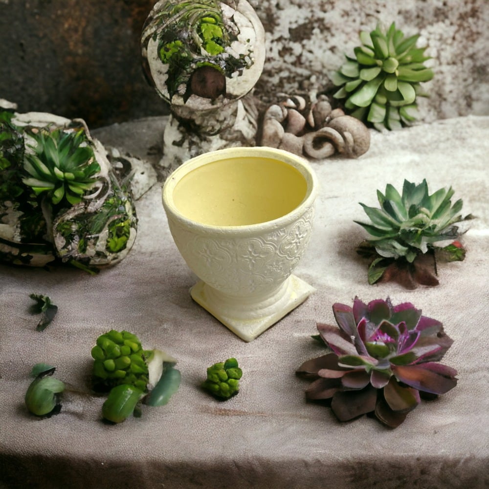 Ghiveci ceramic rotund model regal 10x10cm - beige - CraftUp