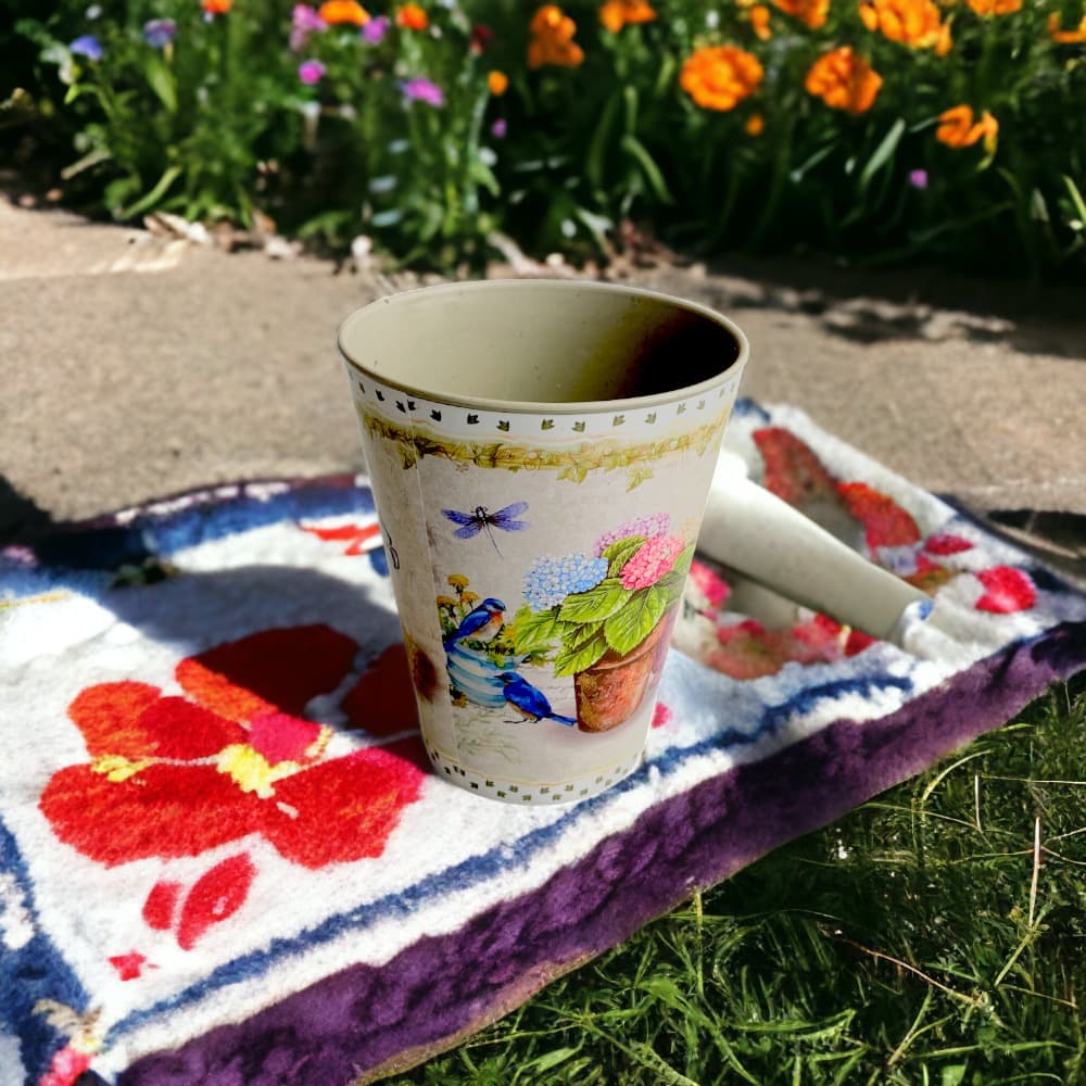 Ghiveci rotund din plastic model păsărele 13x16cm - CraftUp