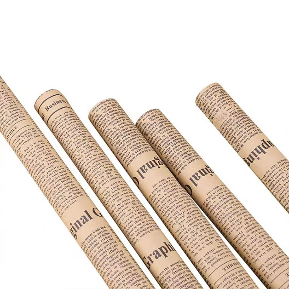 Hârtie decorativă ambalat model ziar 50x70cm - maro (set 40 buc) - CraftUp