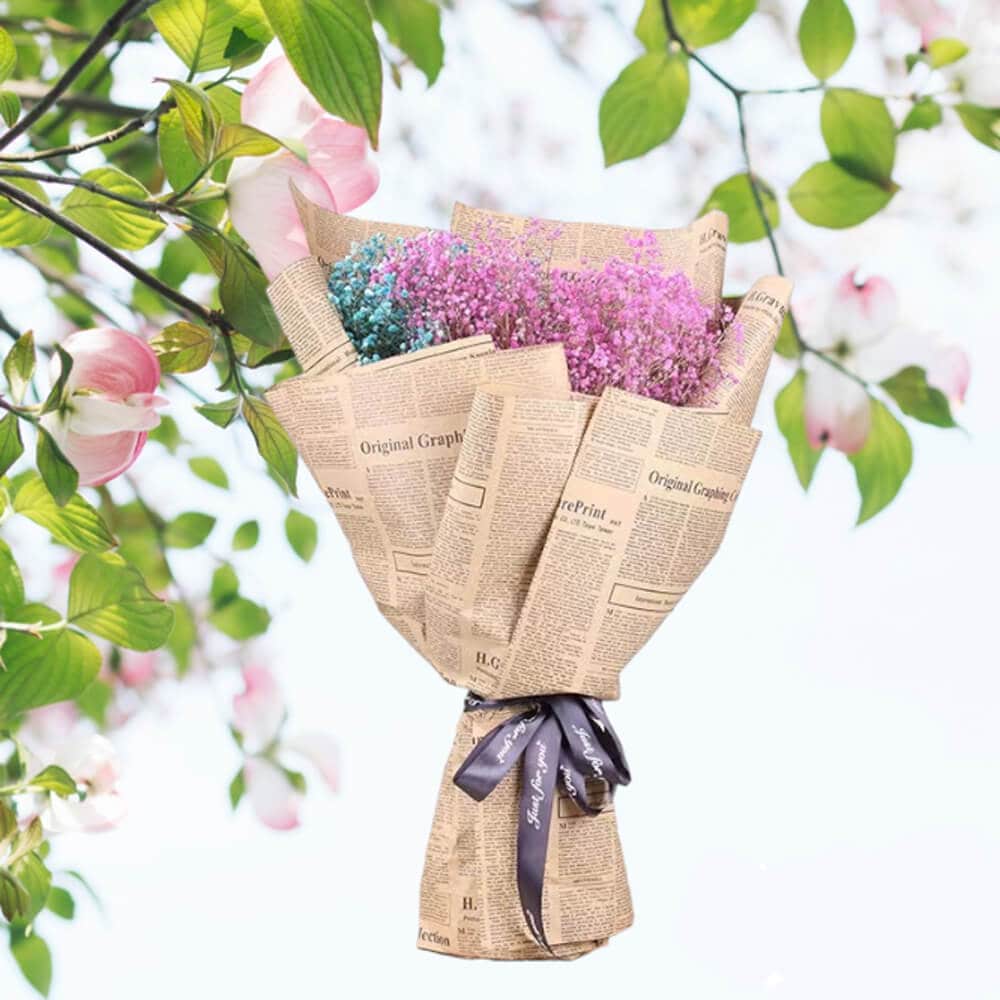 Hârtie decorativă ambalat model ziar 50x70cm - maro (set 40 buc) - CraftUp