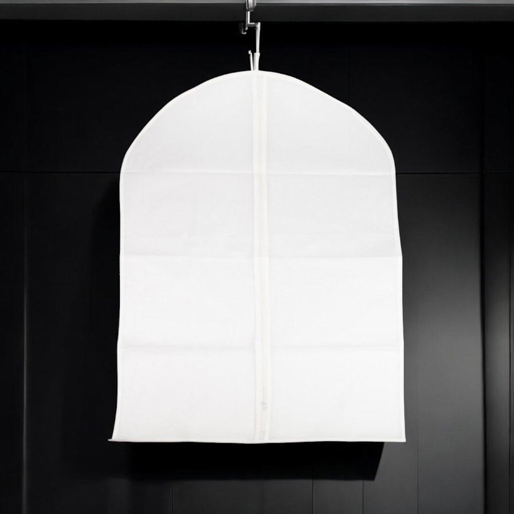 Huse plastic groase cu fermoar pentru haine - alb mat - 60x120cm - CraftUp