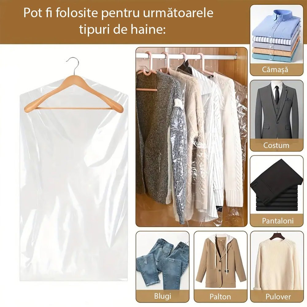 Huse transparente pentru haine (set 100 buc) - CraftUp