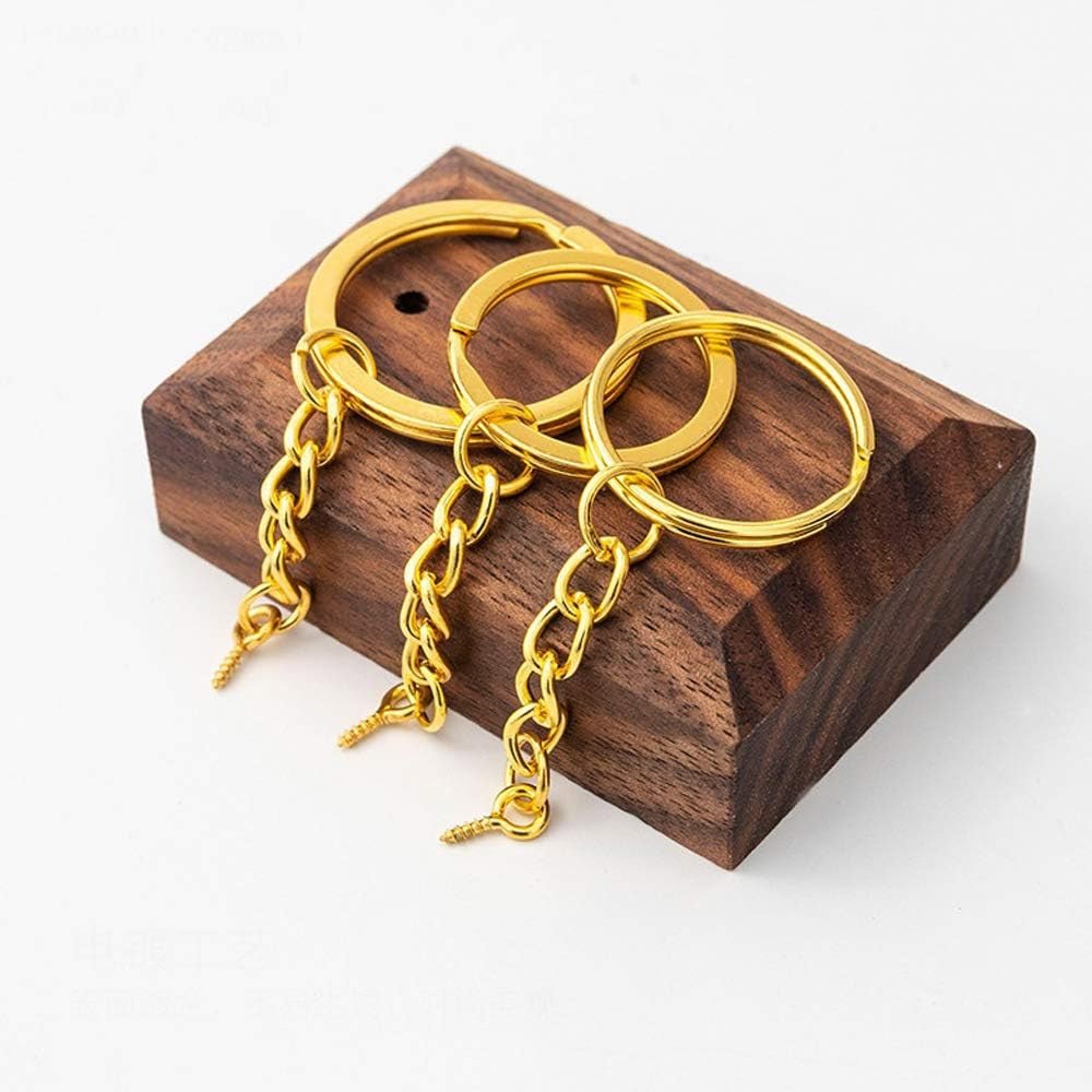 Inele breloc aurii 2.5cm cu lanț (set 200 buc) - CraftUp