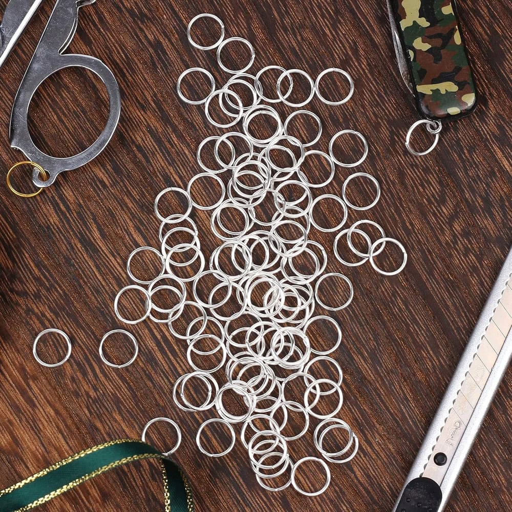 Inele simple metalice deschise - argintiu (1 kg) - CraftUp