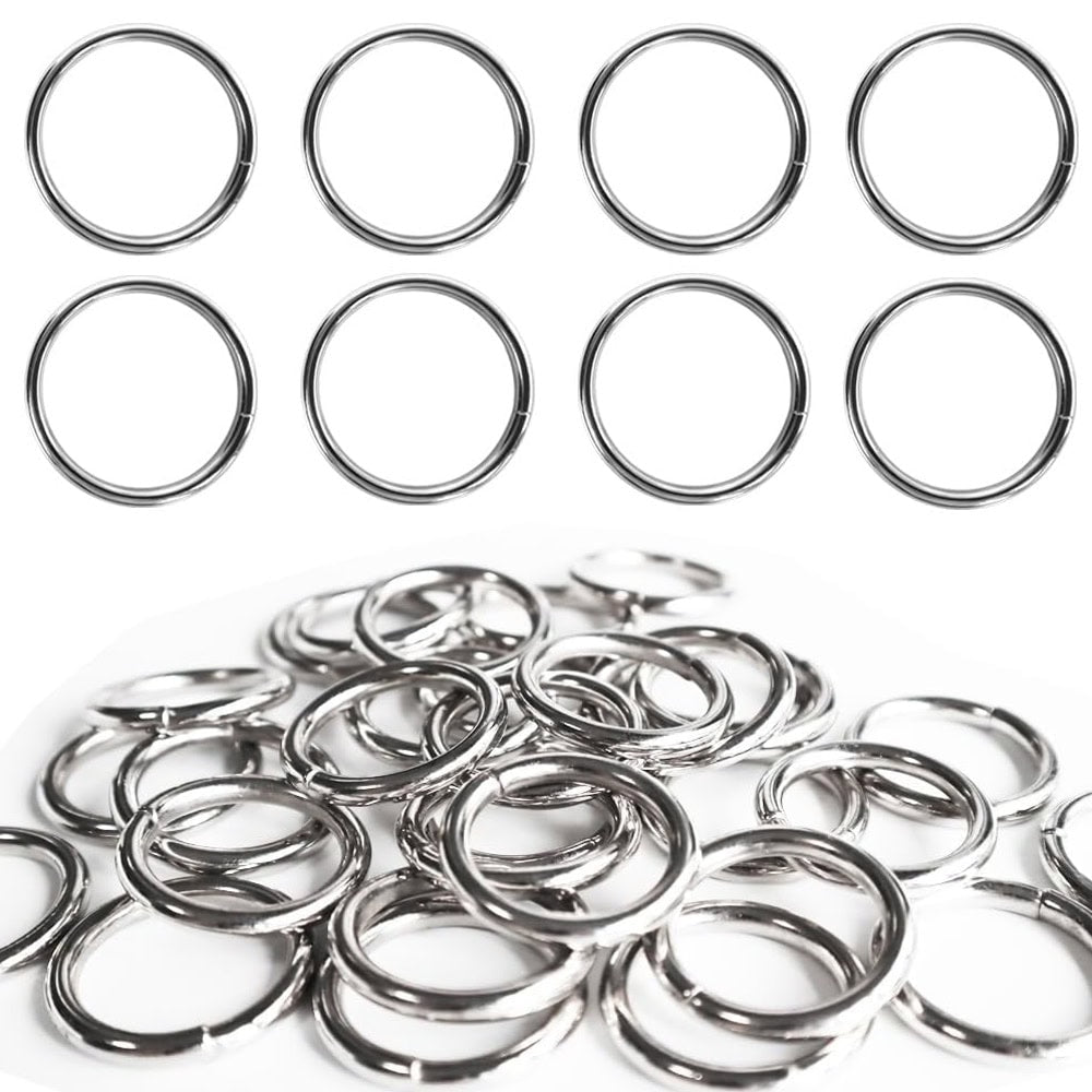 Inele simple metalice deschise - argintiu (1 kg) - CraftUp