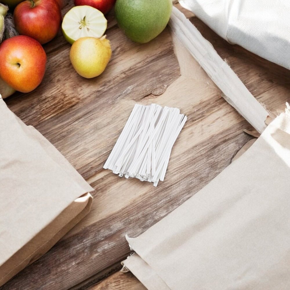 Legături hartie 9cm - Alb (set 1000 buc) - CraftUp