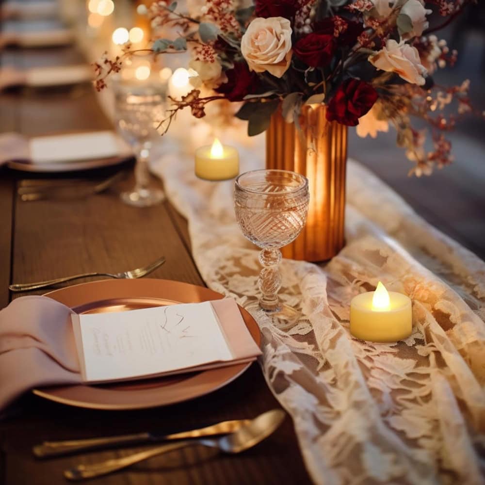 Lumânări LED rotunde cu efect flacără și lumină caldă (cutie 24 buc) - CraftUp