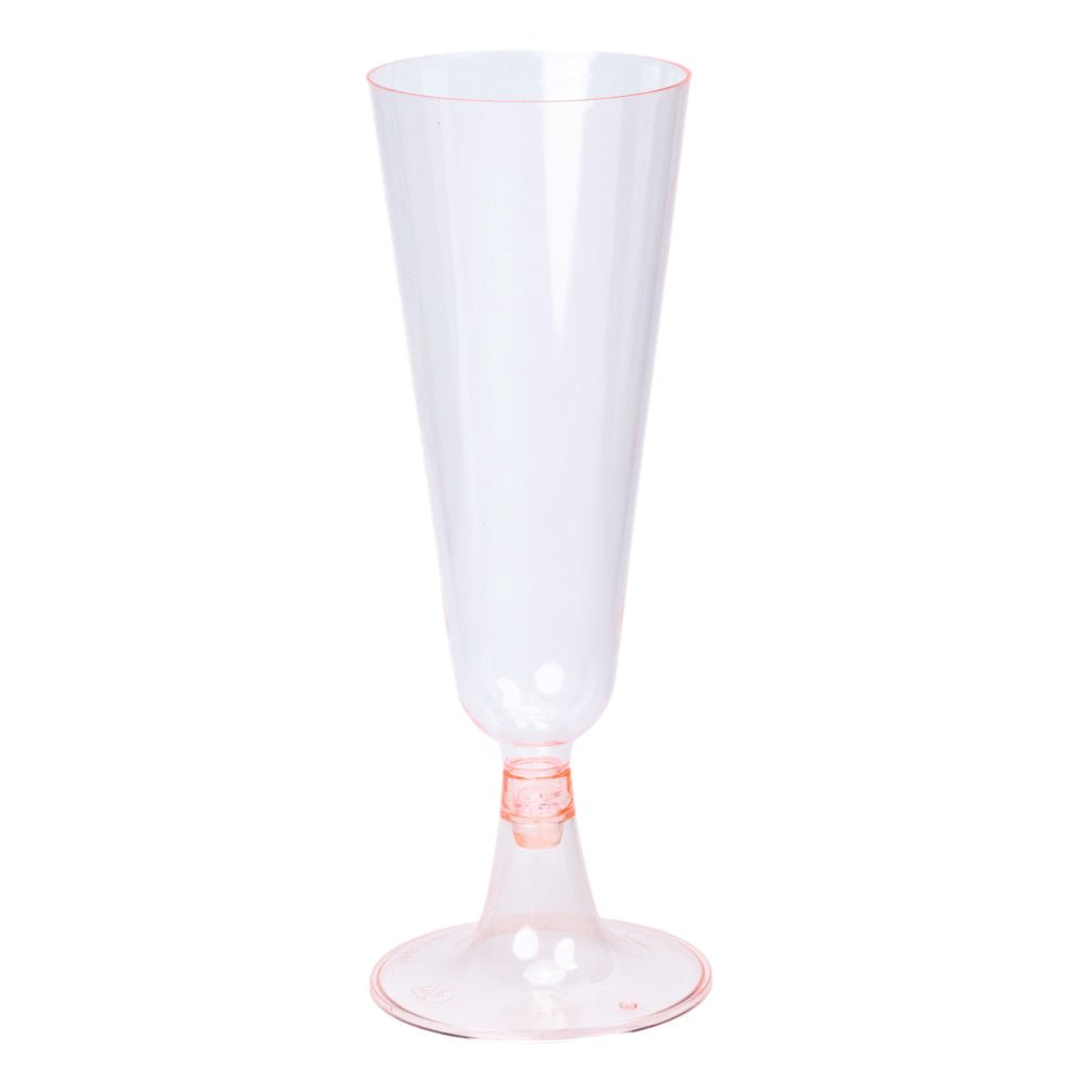 Pahare plastic pentru șampanie - roz (set 25 buc) - 5.3x16.2cm - CraftUp