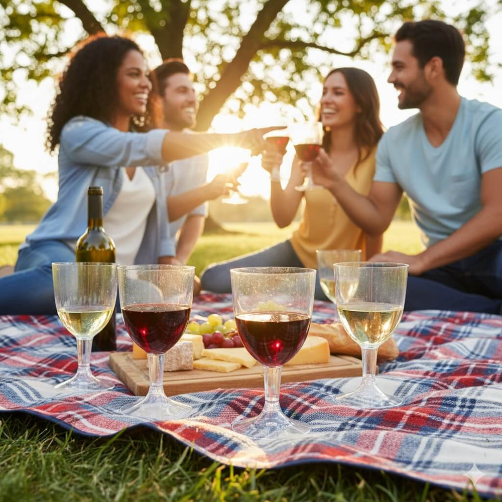 Pahare plastic pentru vin - transparent (set 25 buc) - 6.5x11cm - CraftUp