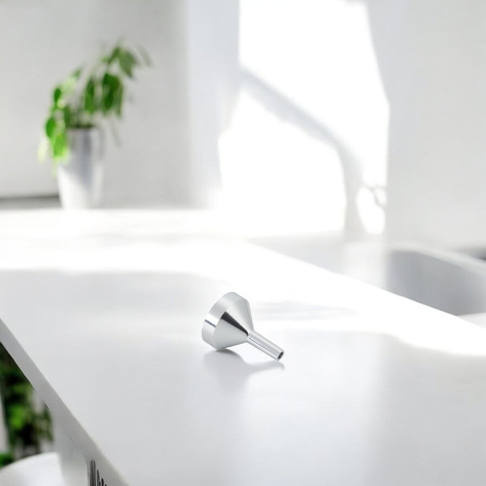 Pâlnie metalică pentru recipiente mici - Argintiu (set 10 buc) - CraftUp