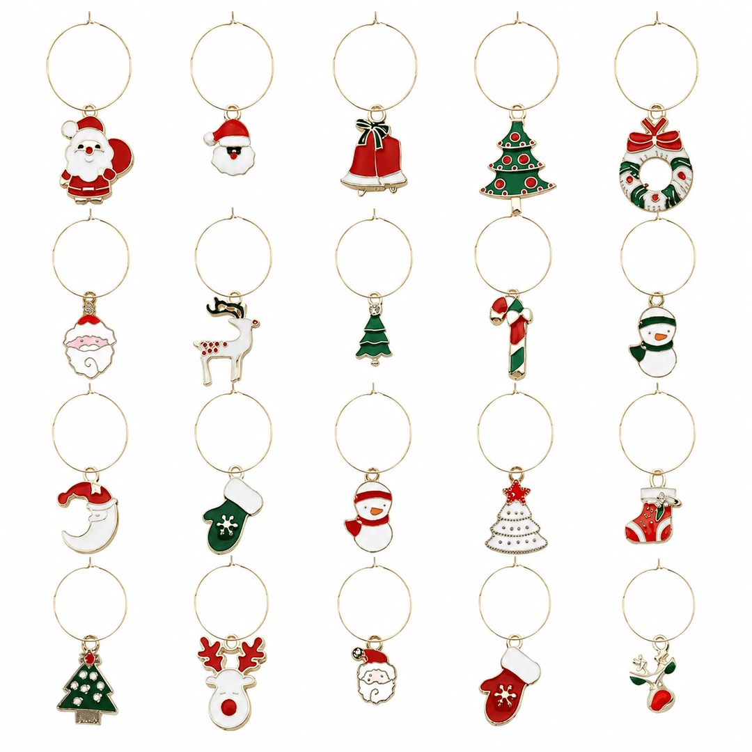 Pandantive pentru pahare de Crăciun - mix (set 20 buc) - CraftUp